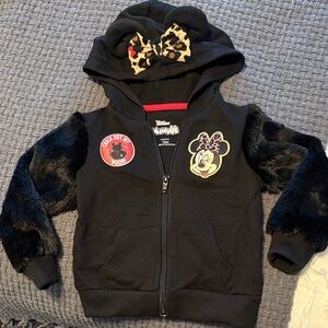 Disney Minnie Mouse Black and Leopard Hoodie for Kids